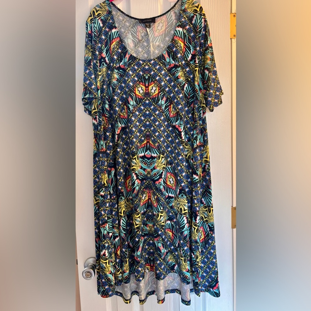 Karen Kane Multicolor Abstract Trapeze Dress 3X